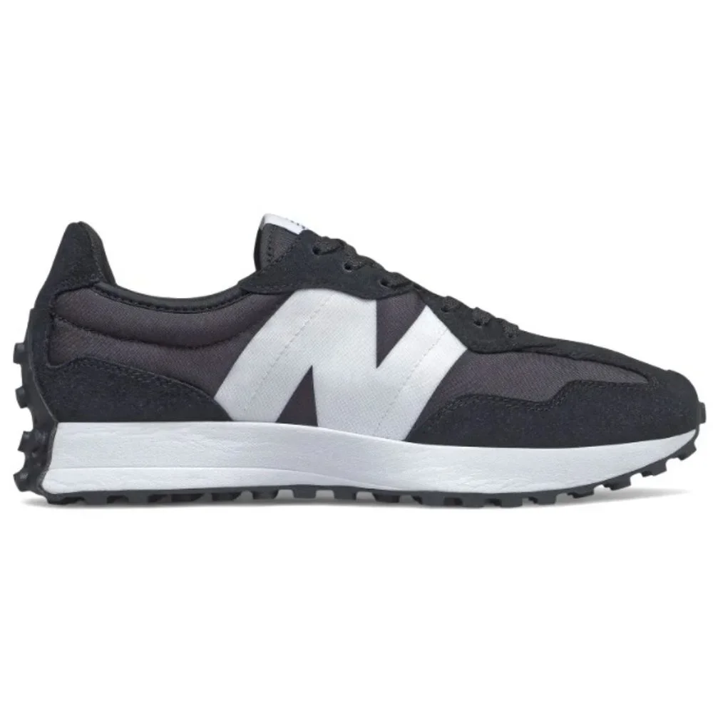 New Balance 327 Unisex W7/M5.5 Casual Sneakers Shoes Black White NEW
